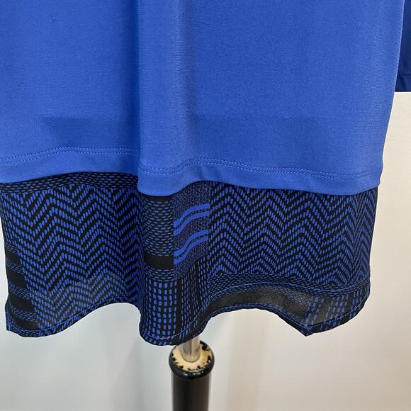 Susan Graver Blouse Tunic Top size Extra Large Royal Blue Slinky Modest Career - Picture 4 of 7